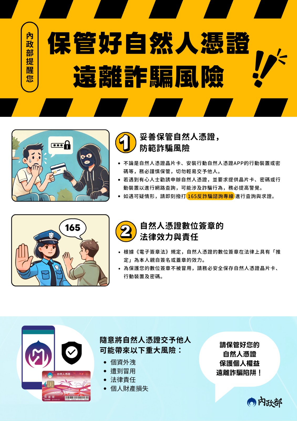 無論係自然人憑證實體晶片卡或行動自然人憑證，均勿交付他人使用.jpg