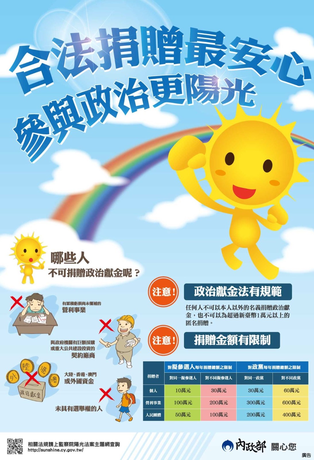 政治獻金宣傳海報
